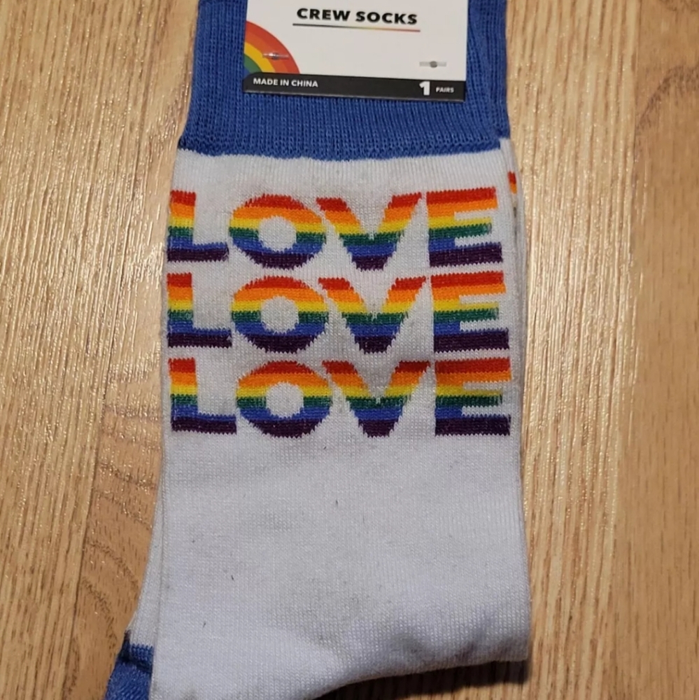 Pride Love Is Love Women's Crew Socks Fits Shoe Size: 6-12 Colorful